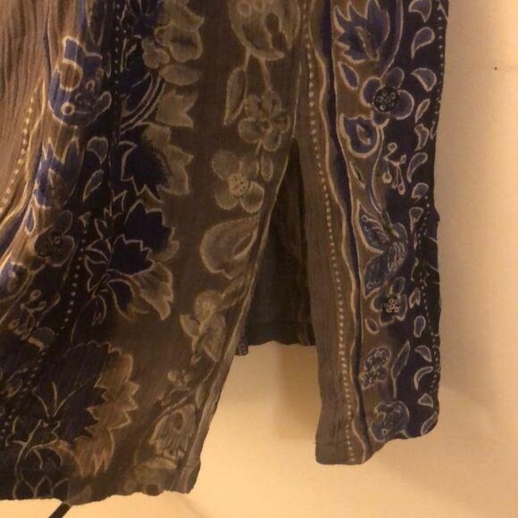 Sag Harbor Womans Sleeveless Dress 2X Rayon Floral Pattern Blue Brown - Picture 3 of 4